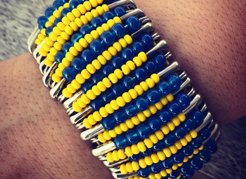 Yellow-Blue beaded bracelet / Sarı-Mavi boncuklu bileklik